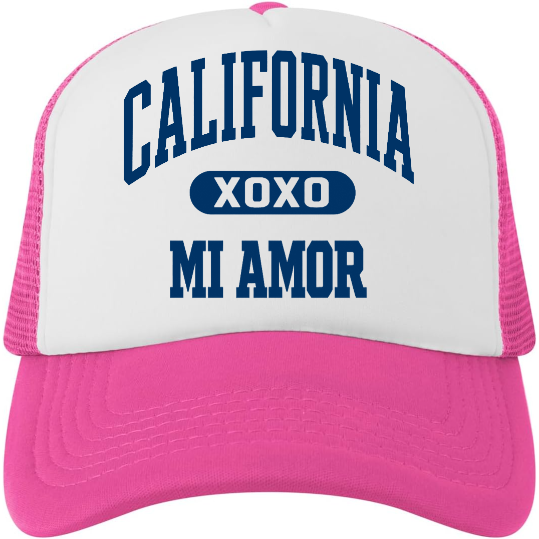Cal Mi Amor Trucker Hat - Navy Print