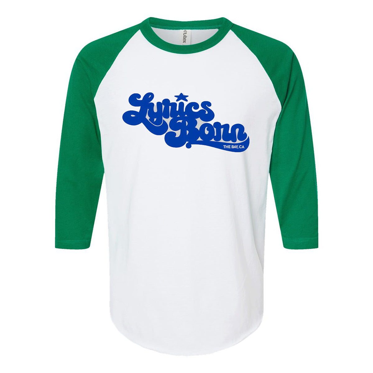 LB Monogram Unisex Baseball Tee with Green Sleeves