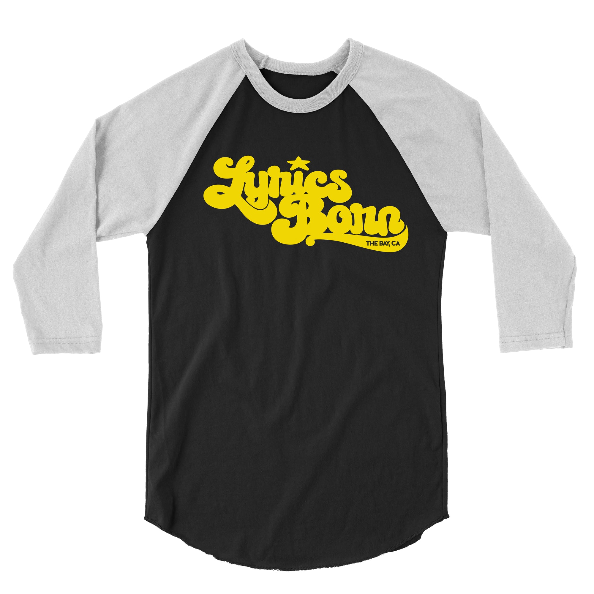 Yellow and white baseball tee cheap