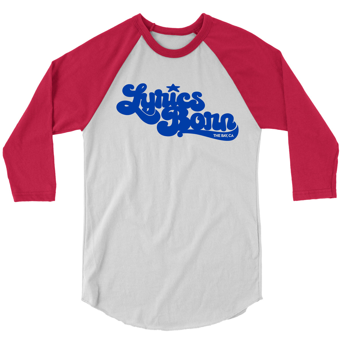 LB Monogram Unisex Baseball Tee with Red Sleeves